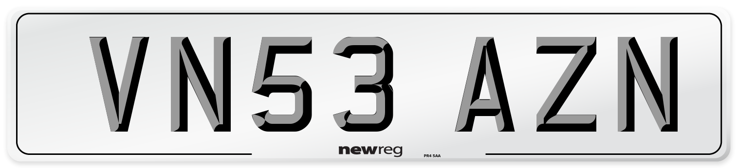 VN53 AZN Number Plate from New Reg